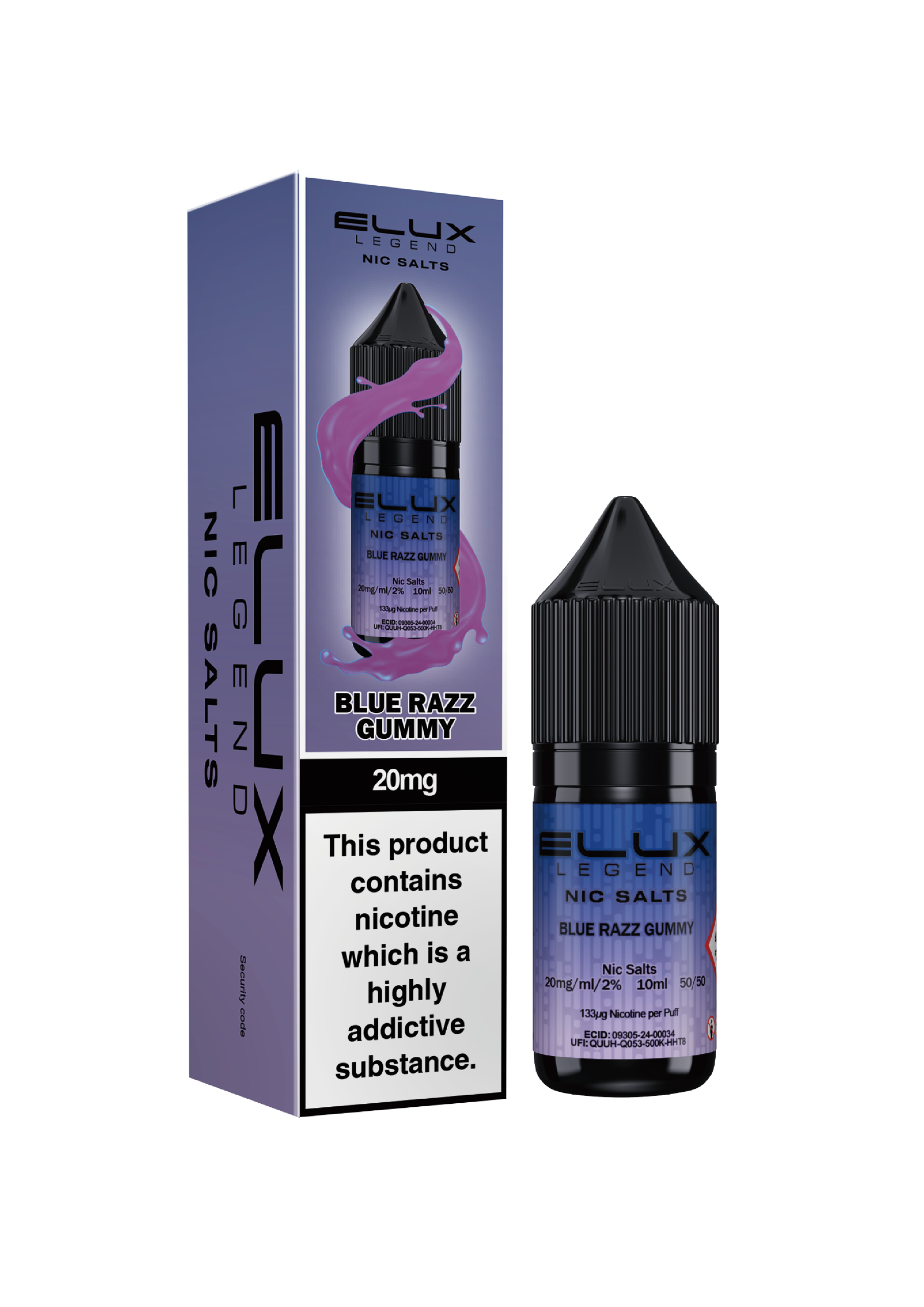 Elux Legends Blue Razz Gummy 10mg Nic Salt