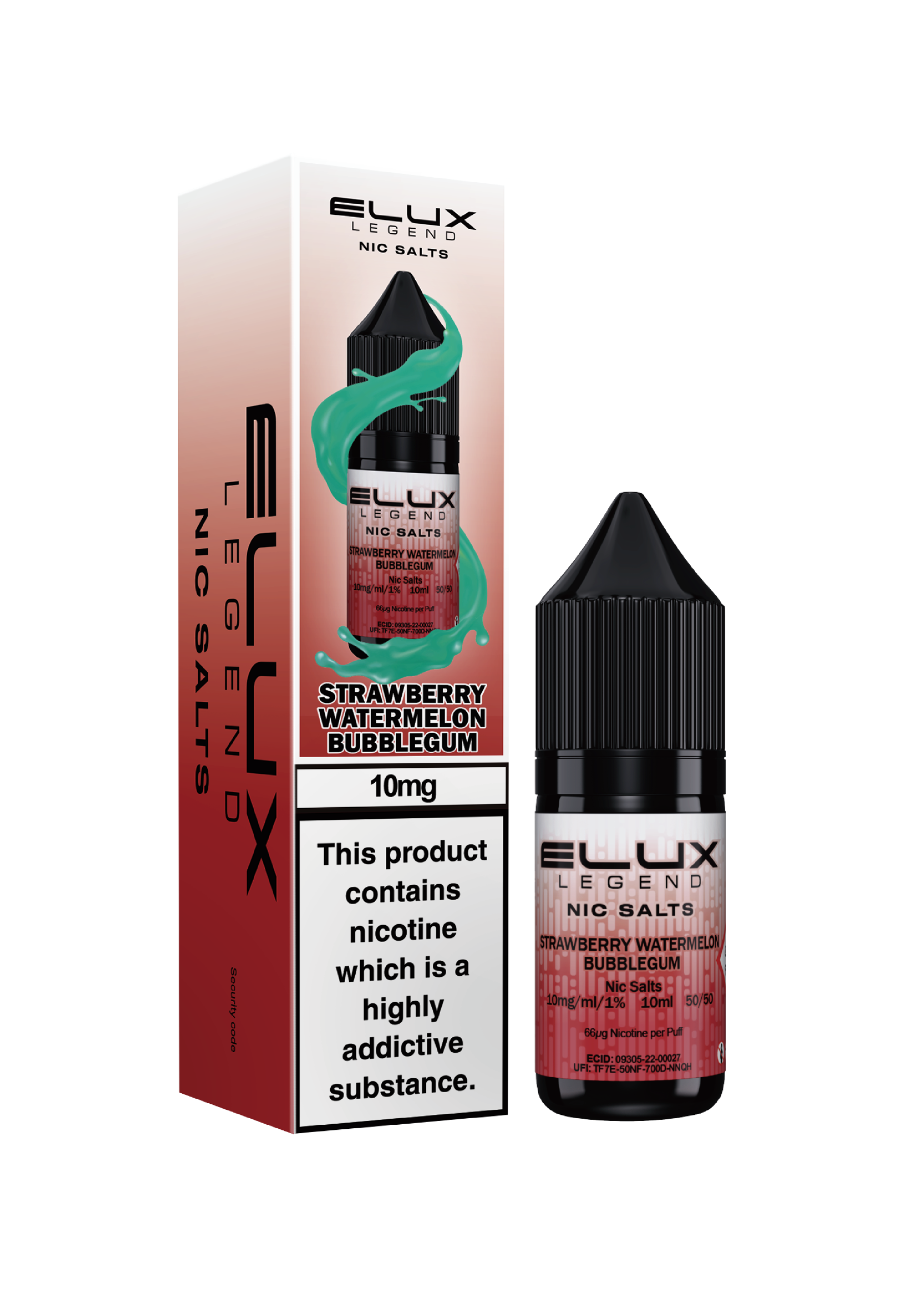 Elux Legends Strawberry Watermelon Bubblegum 10mg Nic Salt